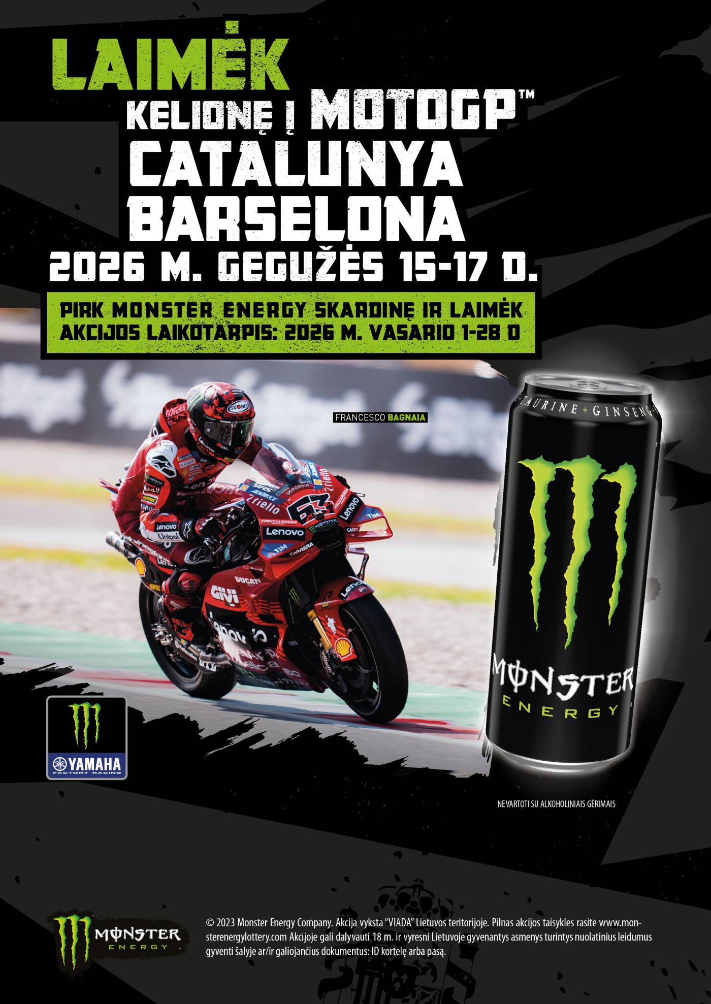 Laimėk kelionė į MotoGP Catalunya Barselona 2026 m. gegužės 15-17 d!
