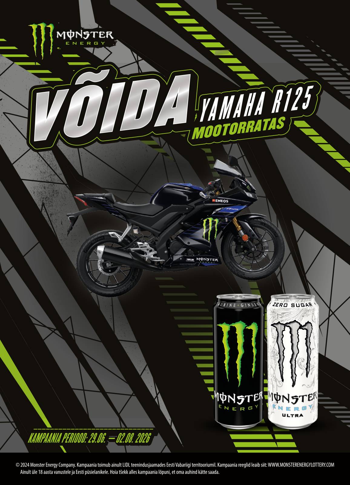 Võida Yamaha R125 mootorratas!