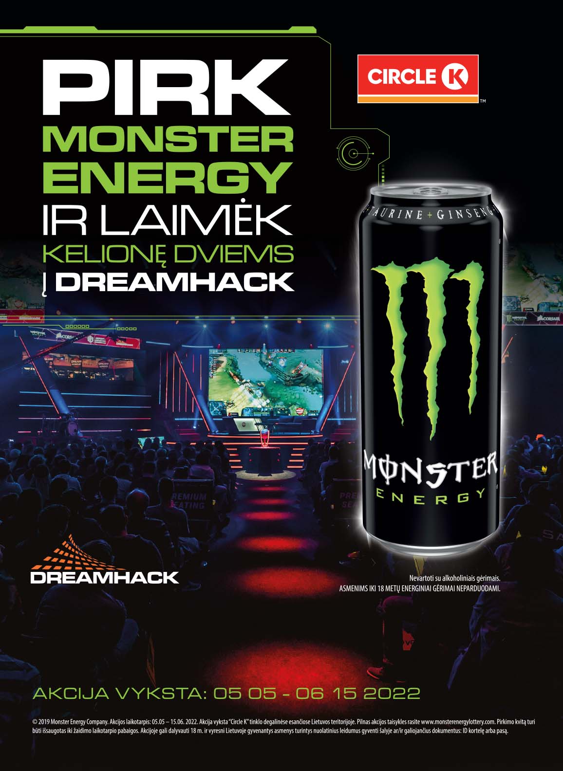 Pirk Monster Energy ir laimėk kelionę dviems į Dreamhack