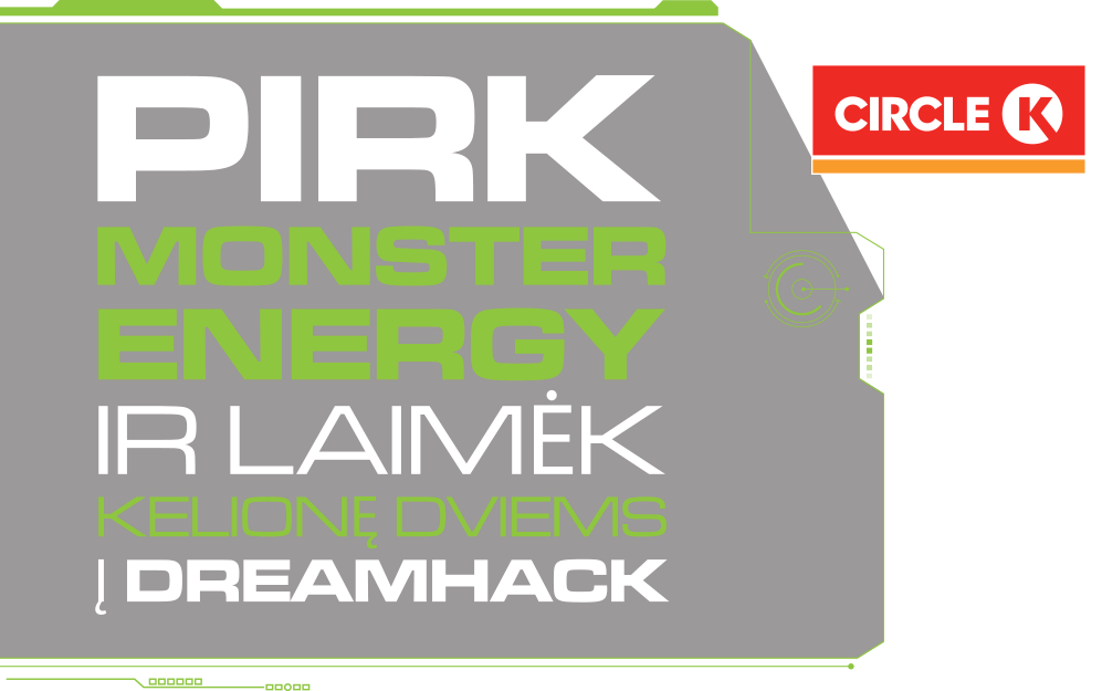 Pirk Monster Energy ir laimėk kelionę dviems į Dreamhack